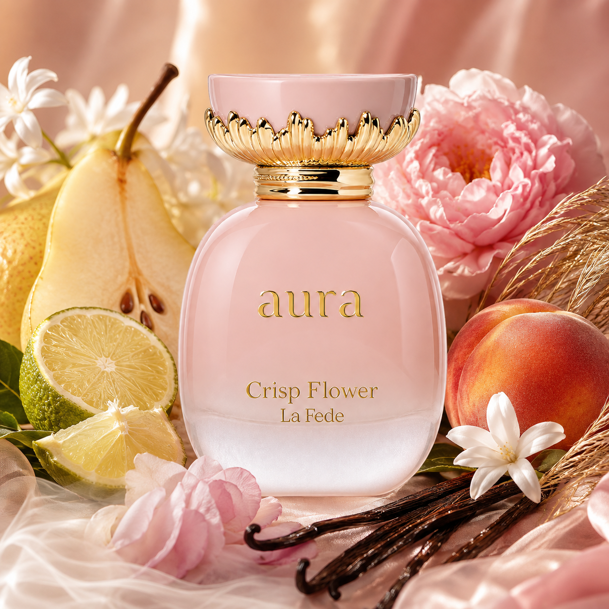 Khadlaj La Fede Aura Crisp Flower Eau de Parfum for Women, 3.4 Ounce