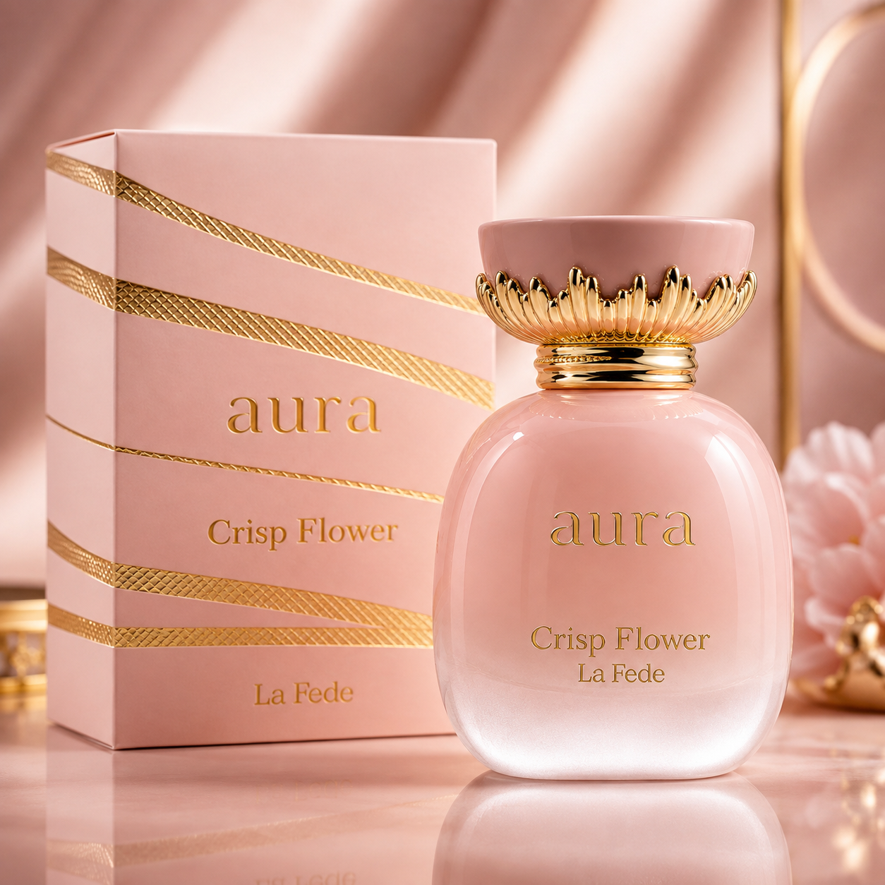 Khadlaj La Fede Aura Crisp Flower Eau de Parfum for Women, 3.4 Ounce