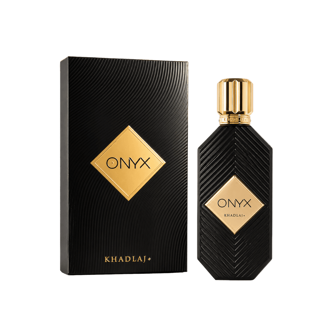 Khadlaj Onyx Gold Eau de Parfum 3.4 oz bottle with retail box