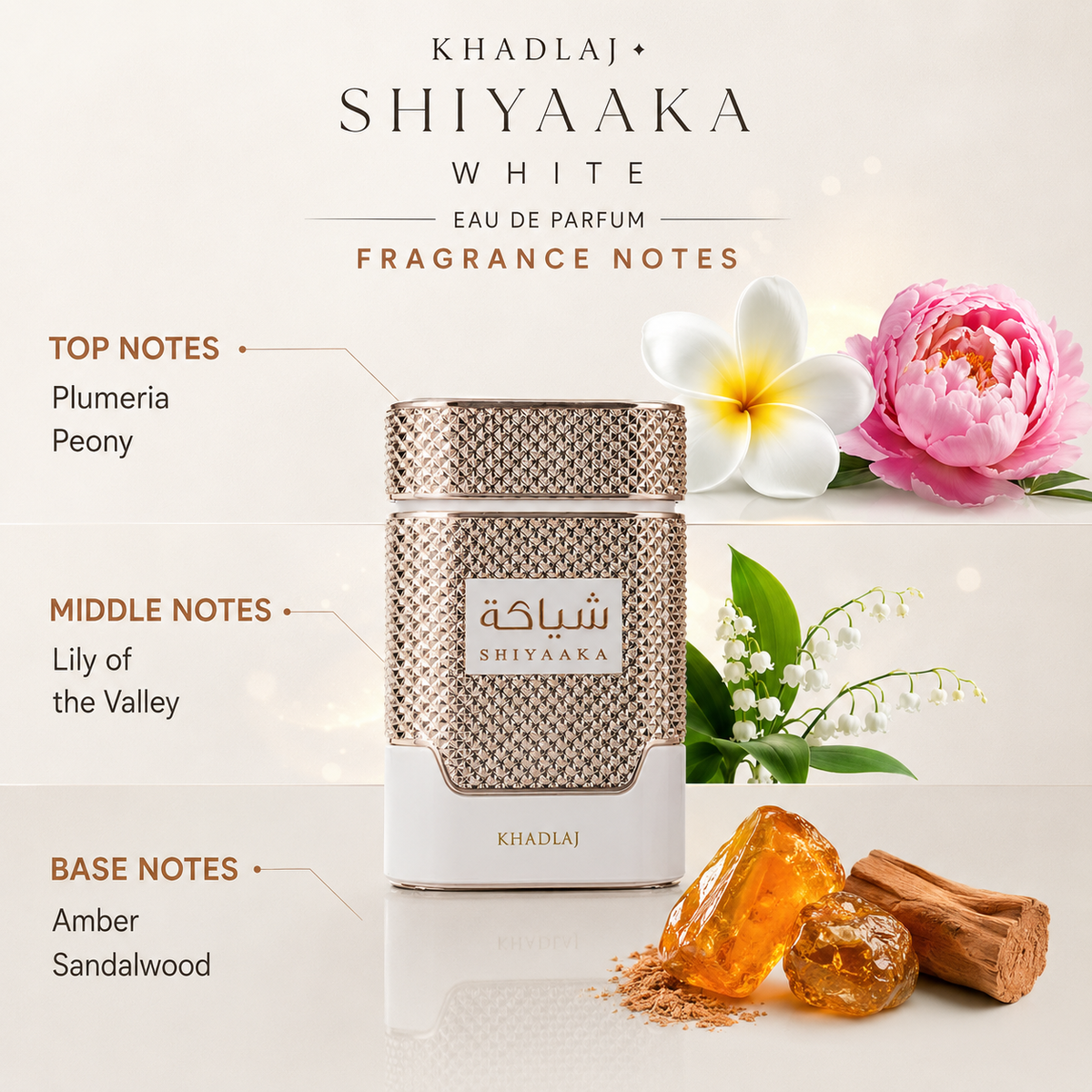 Khadlaj Shiyaaka White Eau de Parfum for Unisex 3.4 Ounce