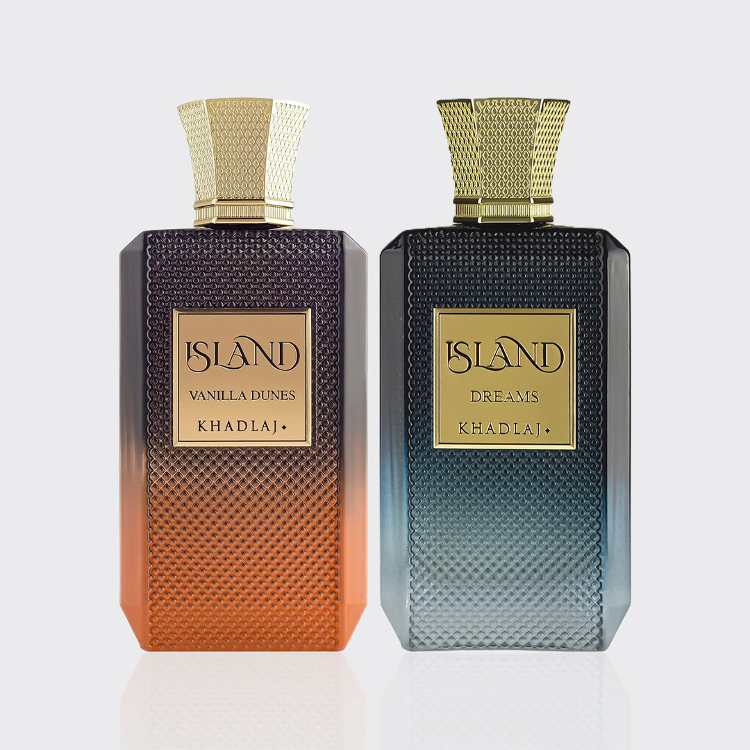Khadlaj 2 Piece Bundle Set (Khadlaj Island Vanilla Dunes & Khadlaj Island Dreams Extrait de Parfum Spray, 3.4 Ounce)