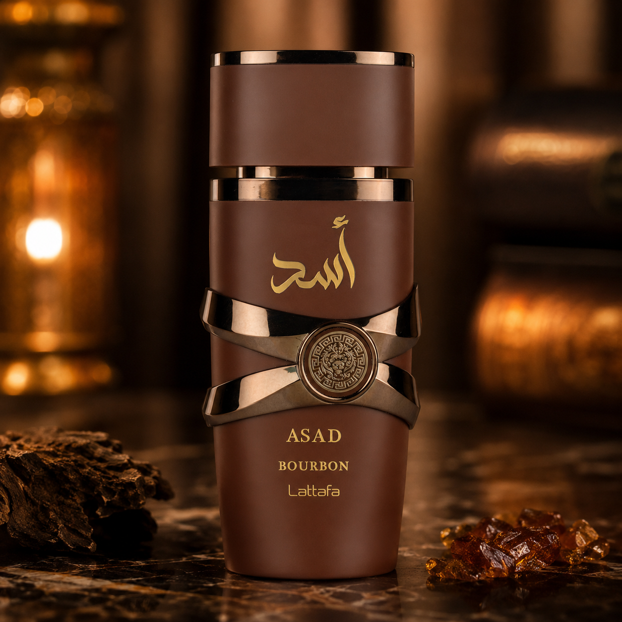 Lattafa Asad Bourbon for Unisex Eau de Parfum Spray, 3.4 Ounce