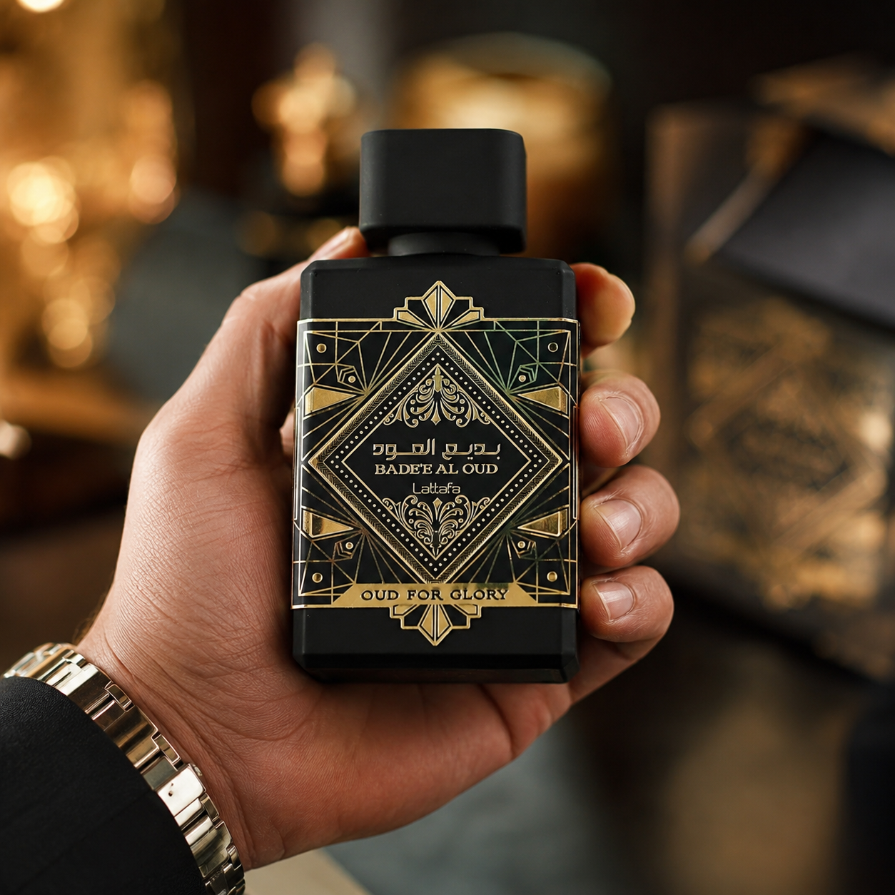 Lattafa Bade'e Al Oud for Glory for Unisex Eau de Parfum Spray, 3.4 Ounce