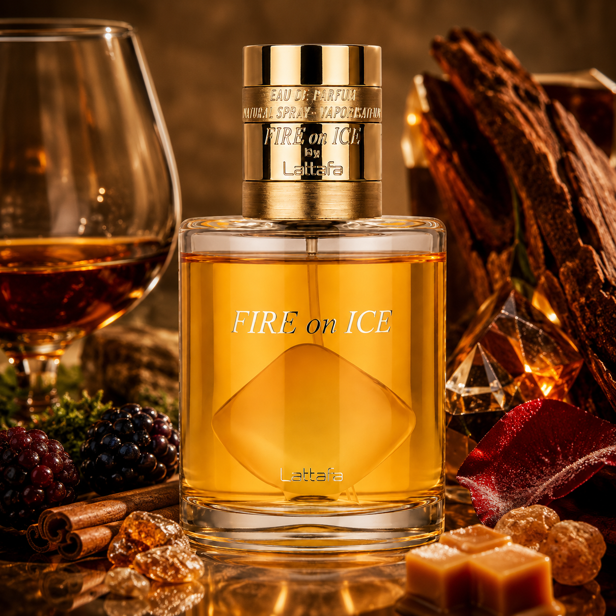 Lattafa Fire On Ice Eau de Parfum Spray for Unisex, 3.71 Ounce