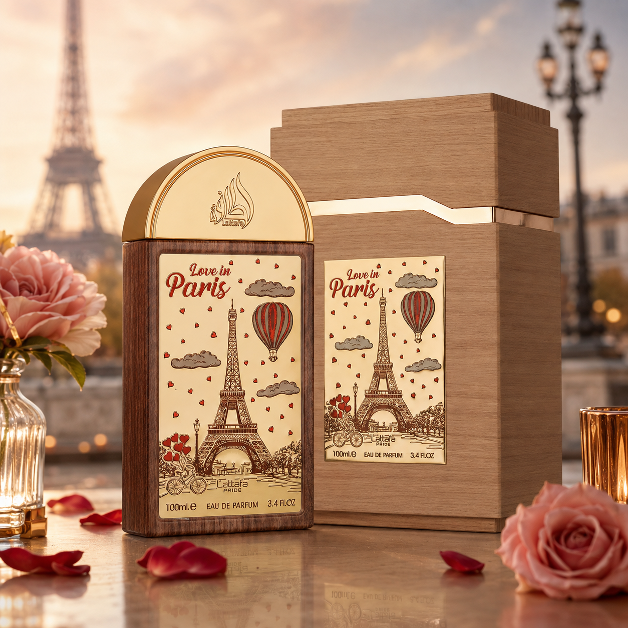 Lattafa Pride Love In Paris Eau de Parfum Spray For Unisex 3.4 Ounce