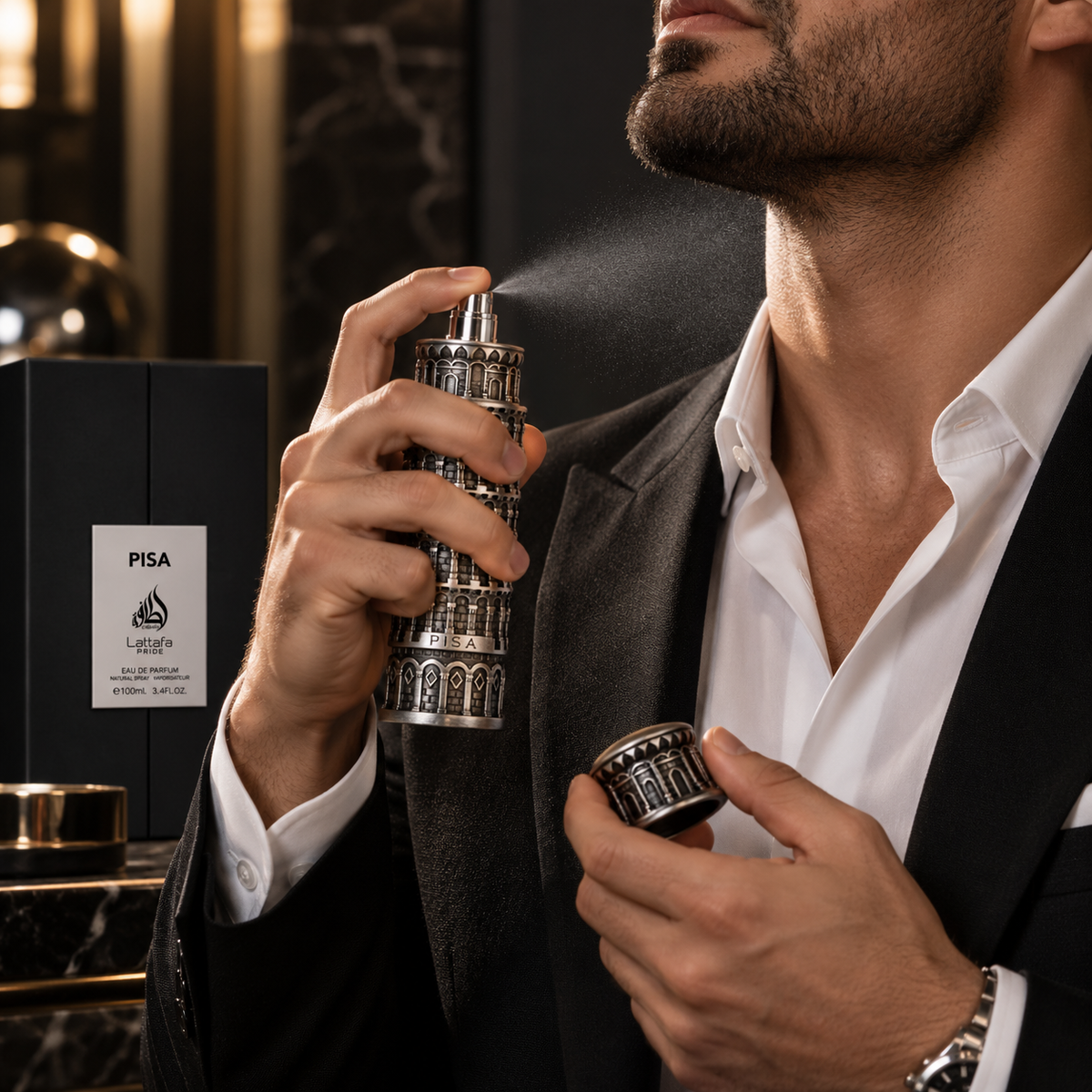 Lattafa Pride Pisa Eau de Parfum Spray for Men, 3.4 Ounce