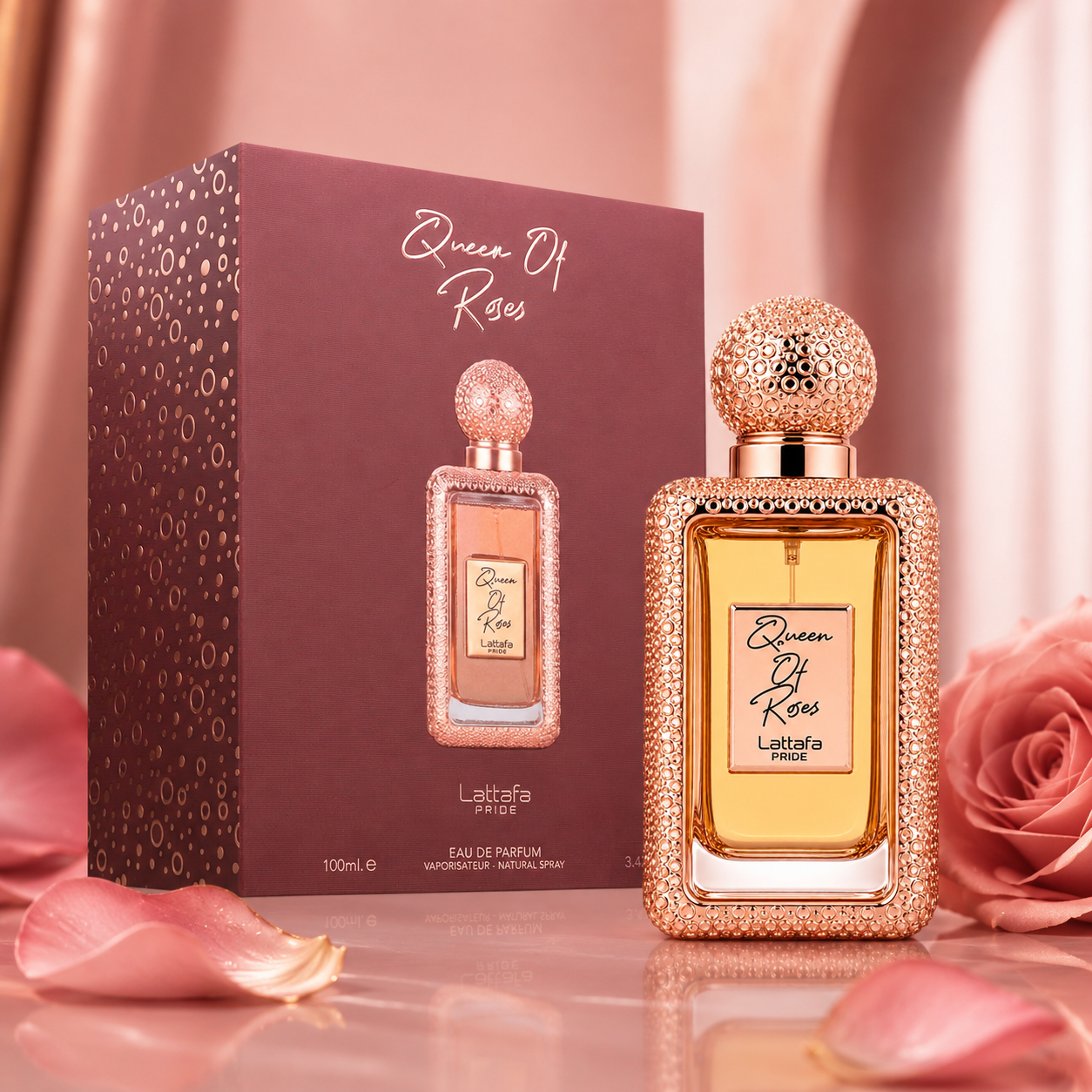 Lattafa Pride Queen Of Roses Eau de Parfum Spray For Unisex 3.4 Ounce