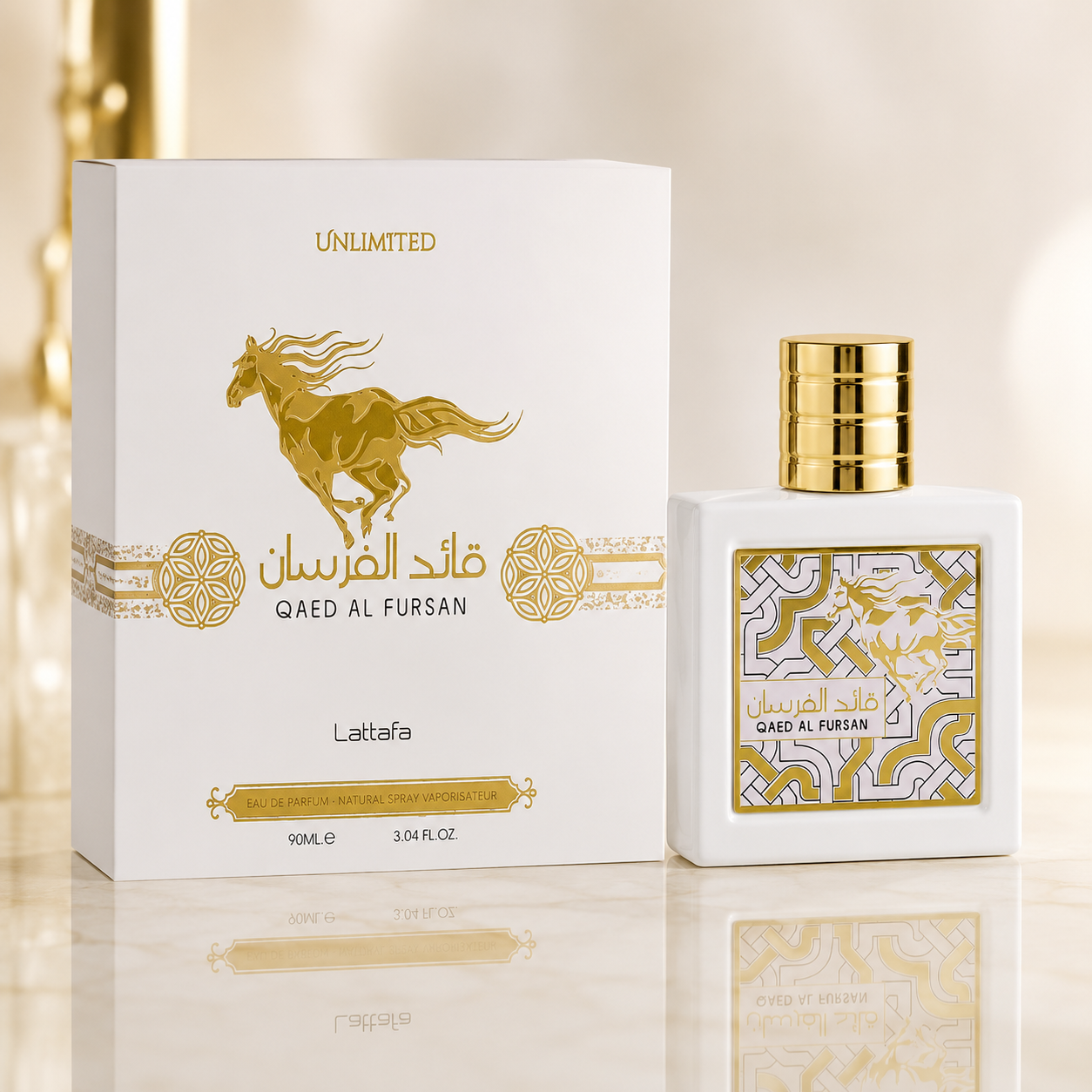 Lattafa Qaed Al Fursan Unlimited Eau de Parfum Spray for Unisex 3.04 Ounce