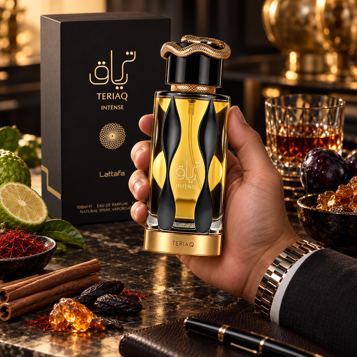 Lattafa Teriaq Intense Eau de Parfum for Unisex, 3.4 Ounce