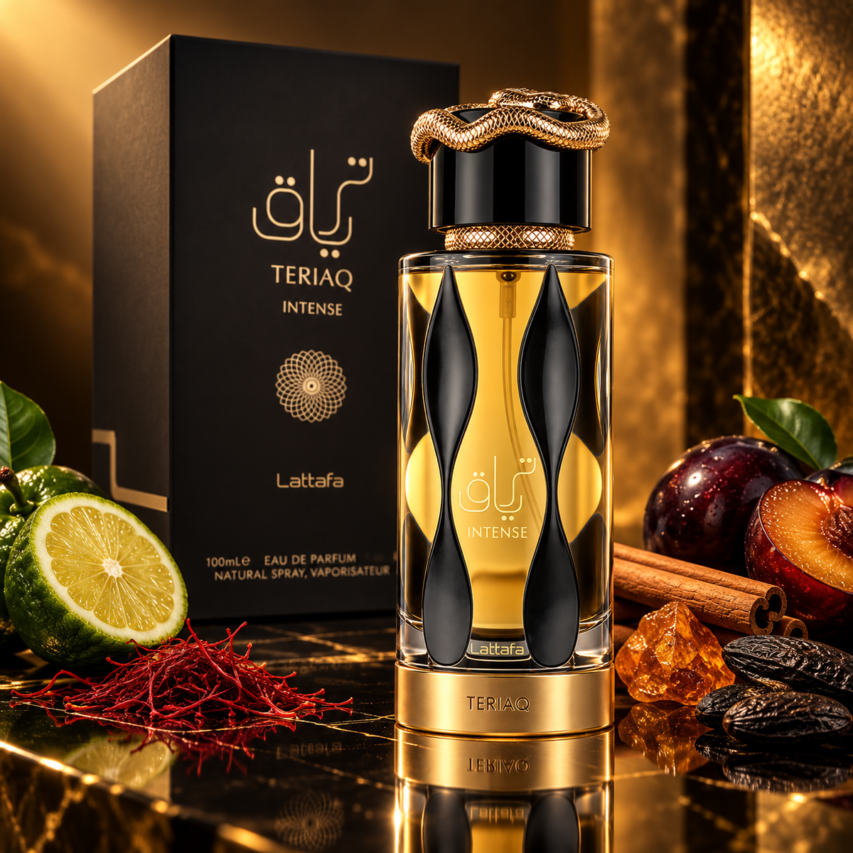 Lattafa Teriaq Intense Eau de Parfum for Unisex, 3.4 Ounce