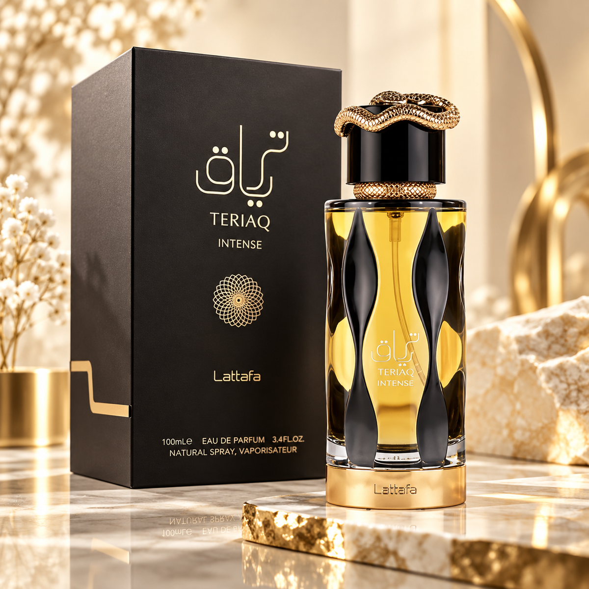 Lattafa Teriaq Intense Eau de Parfum for Unisex, 3.4 Ounce