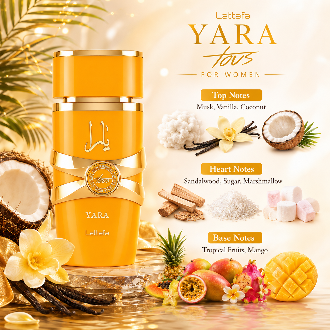 Lattafa Yara Tous Eau de Parfum for Women, 3.4 Ounce