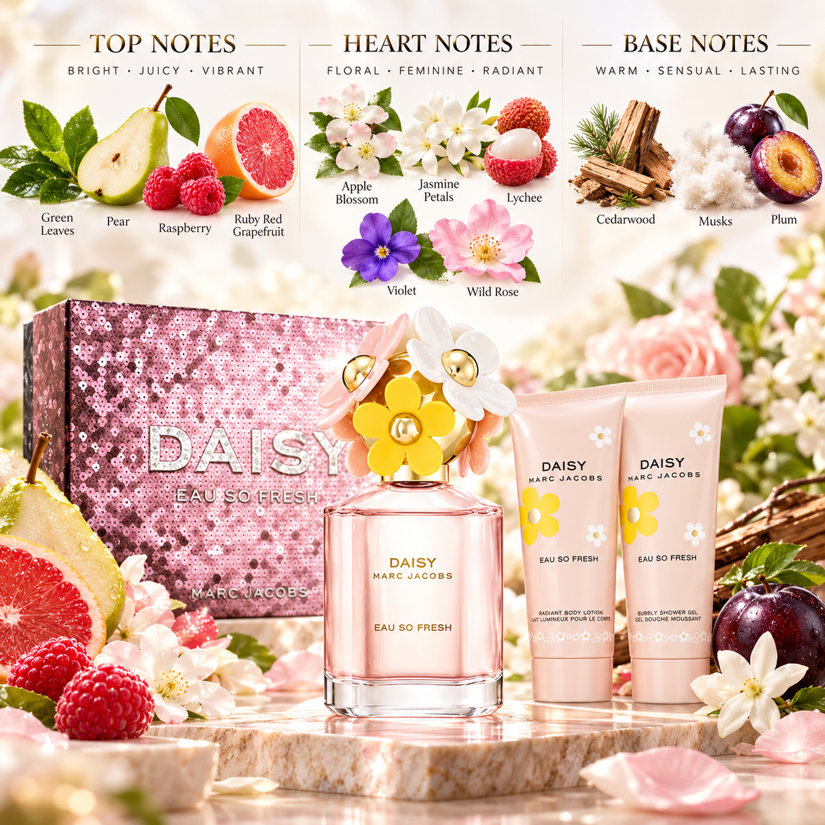 Marc Jacobs Daisy Eau So Fresh 3-Piece Gift Set for Women