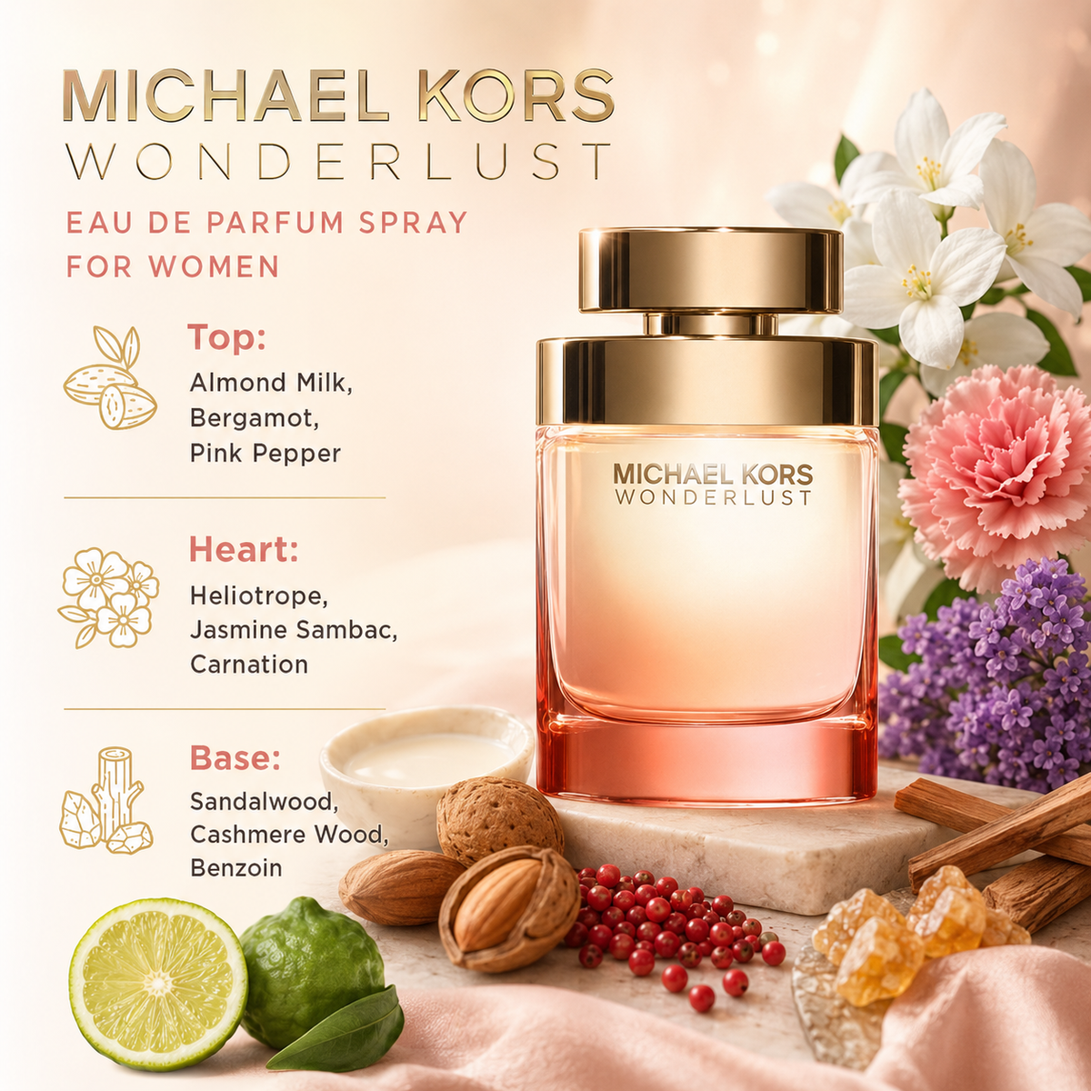 Michael Kors Wonderlust Eau de Parfum for Women 3.4 Ounce