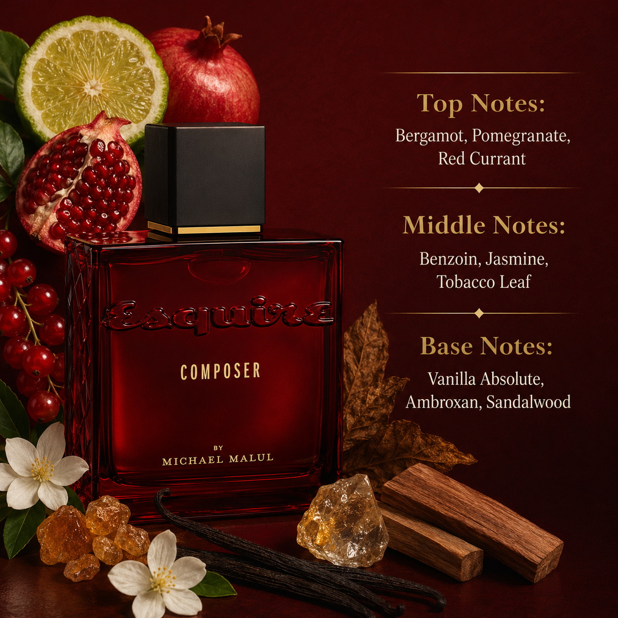 Michael Malul Esquire Composer Eau de Parfum for Men 3.4 Ounce