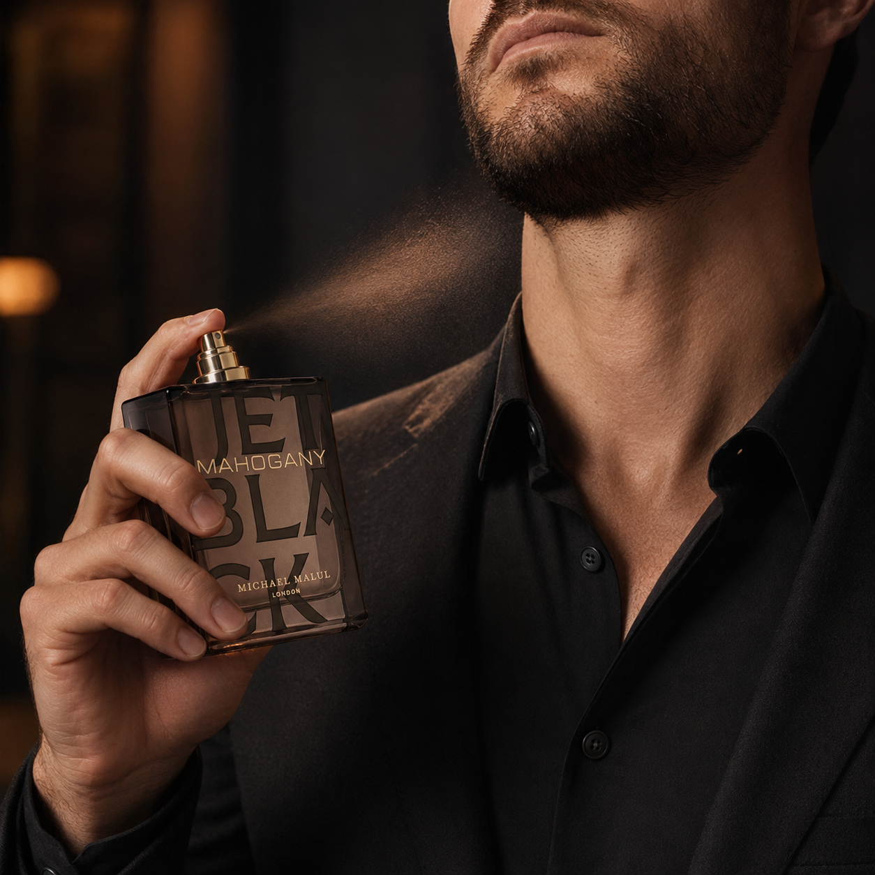 Michael Malul Jet Black Mahogany Eau de Parfum for Men 3.4 Ounce