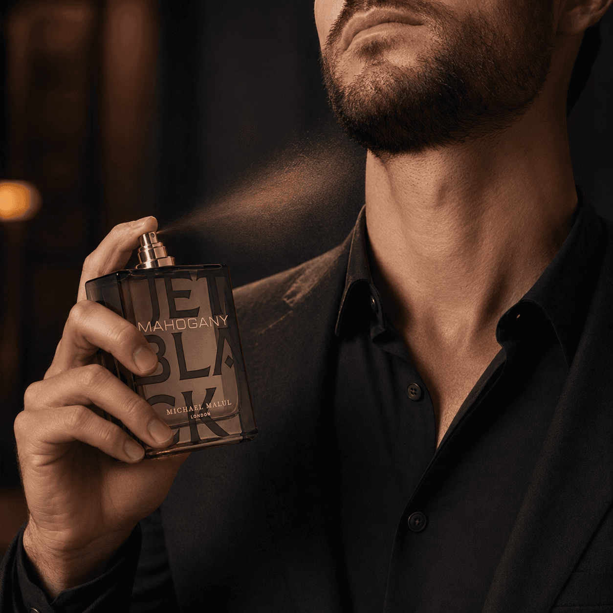 Michael Malul Jet Black Mahogany Eau de Parfum for Men 3.4 Ounce