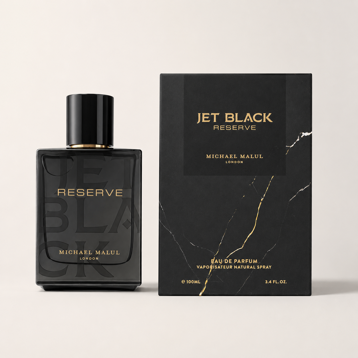 Michael Malul Jet Black Reserve Eau de Parfum for Men 3.4 Ounce
