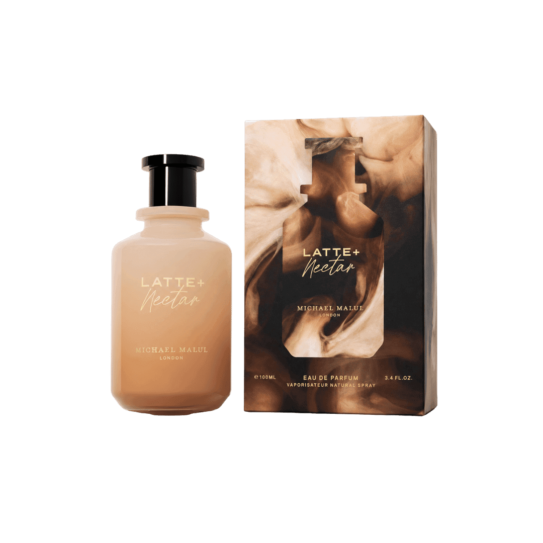 Michael Malul Latte+Nectar 3.4 oz Eau de Parfum bottle with retail box