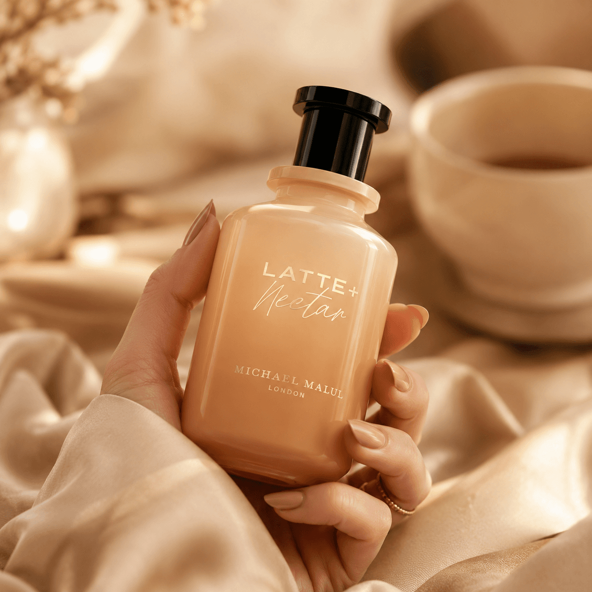 Michael Malul Latte+Nectar fragrance notes with clementine, nectarine, dulce de leche, iced coffee and whipped cream