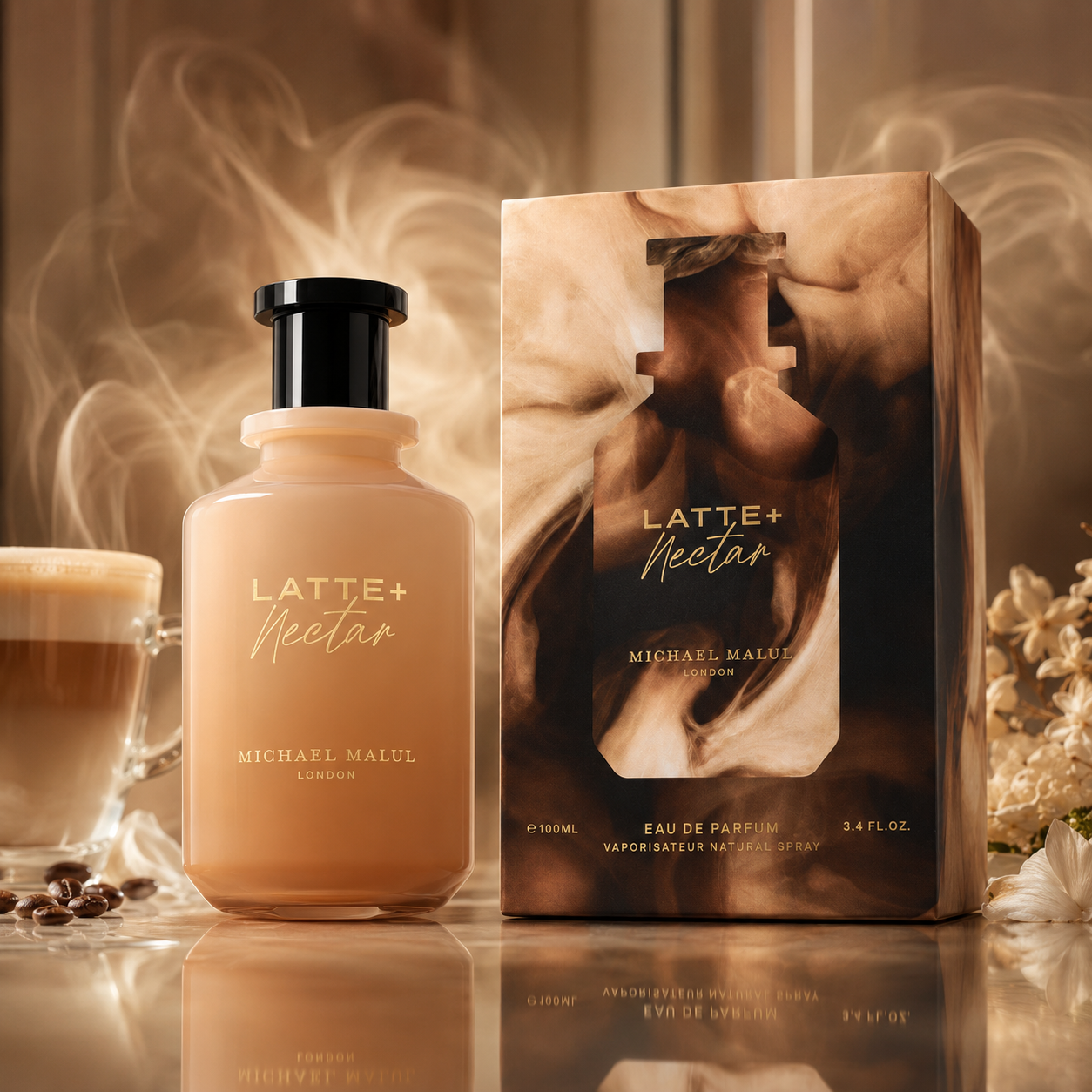 Michael Malul Latte+Nectar Eau de Parfum for Women 3.4 Ounce