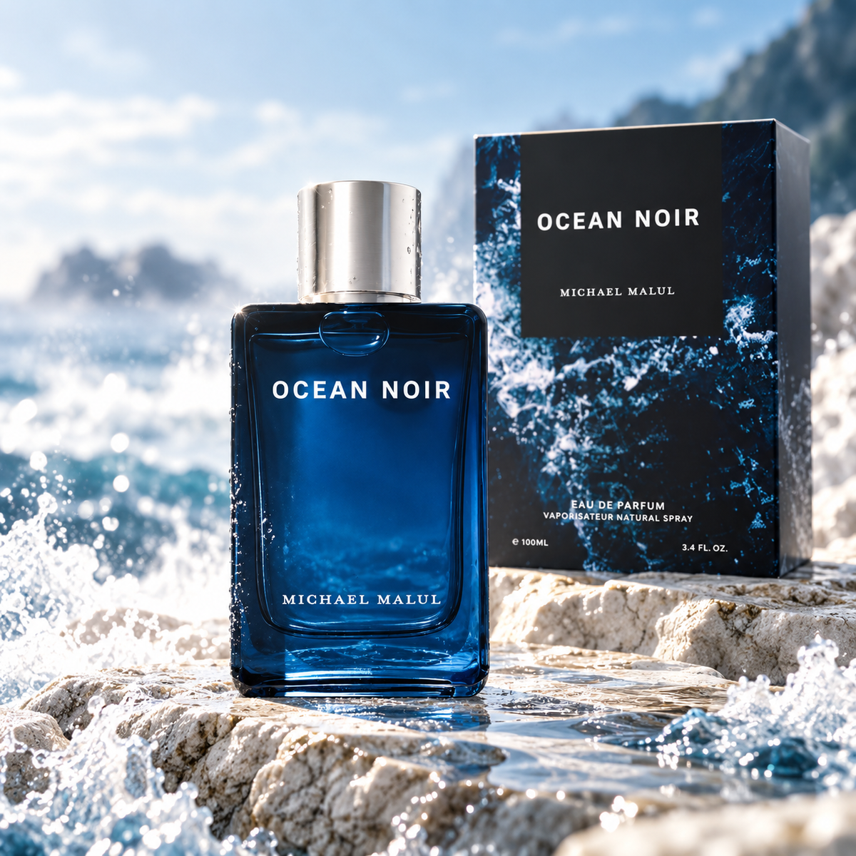 Michael Malul Ocean Noir Parfum for Men 3.4 Ounce