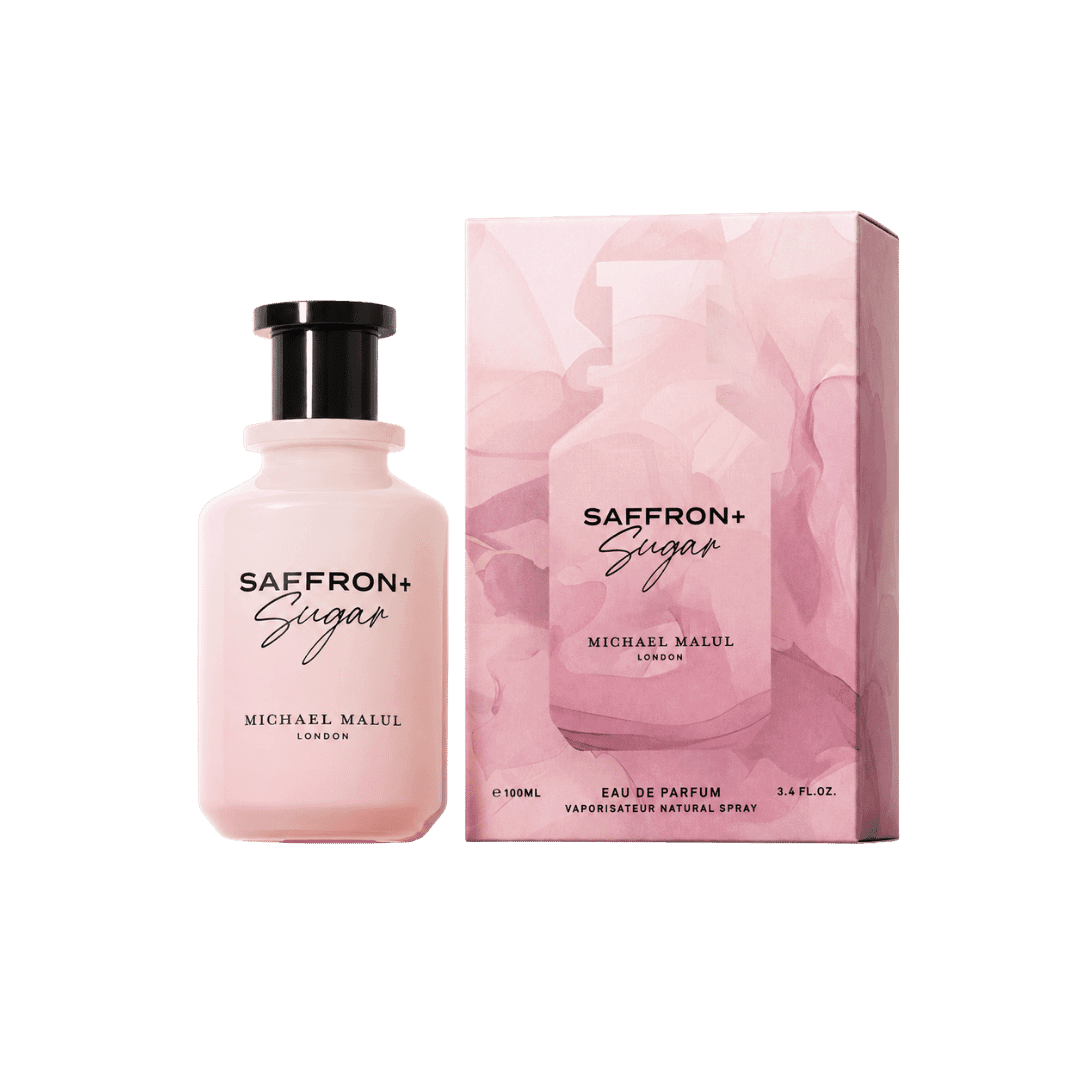Michael Malul Saffron+Sugar 3.4 oz Eau de Parfum bottle with retail box