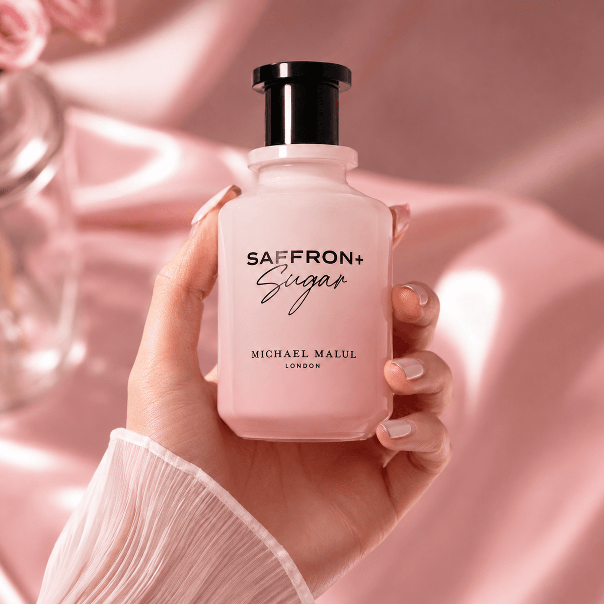 Michael Malul Saffron+Sugar women's perfume in a sparkling fruity floral fragrance setting