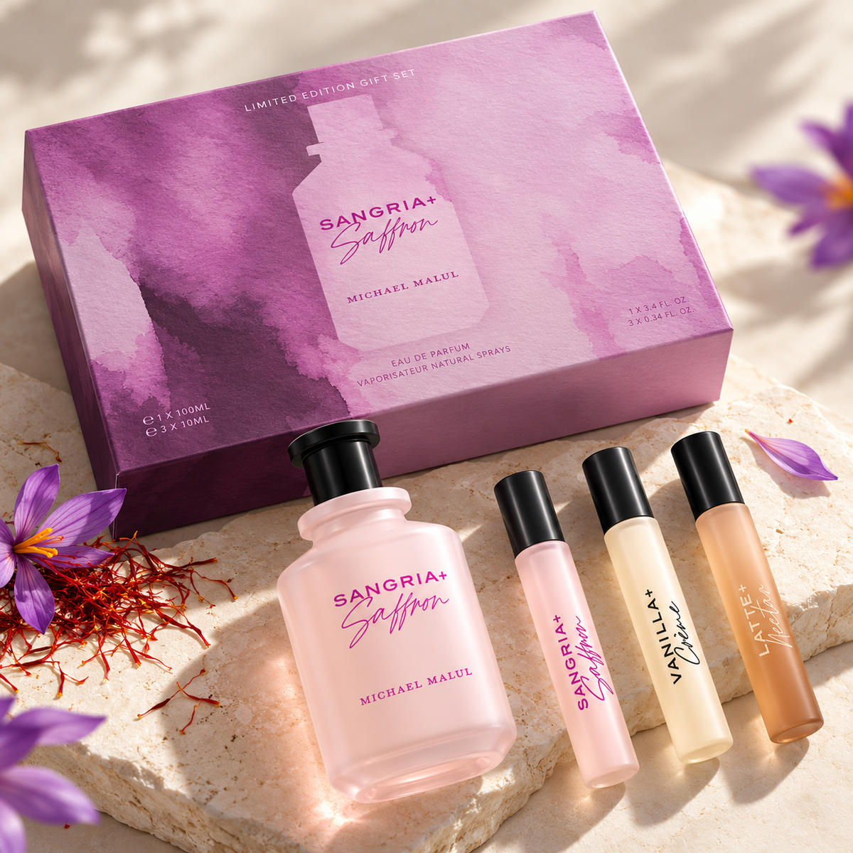 Michael Malul Sangria+Saffron 4-Piece Gift Set for Women
