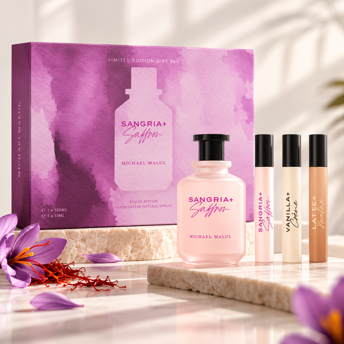 Michael Malul Sangria+Saffron 4-Piece Gift Set for Women