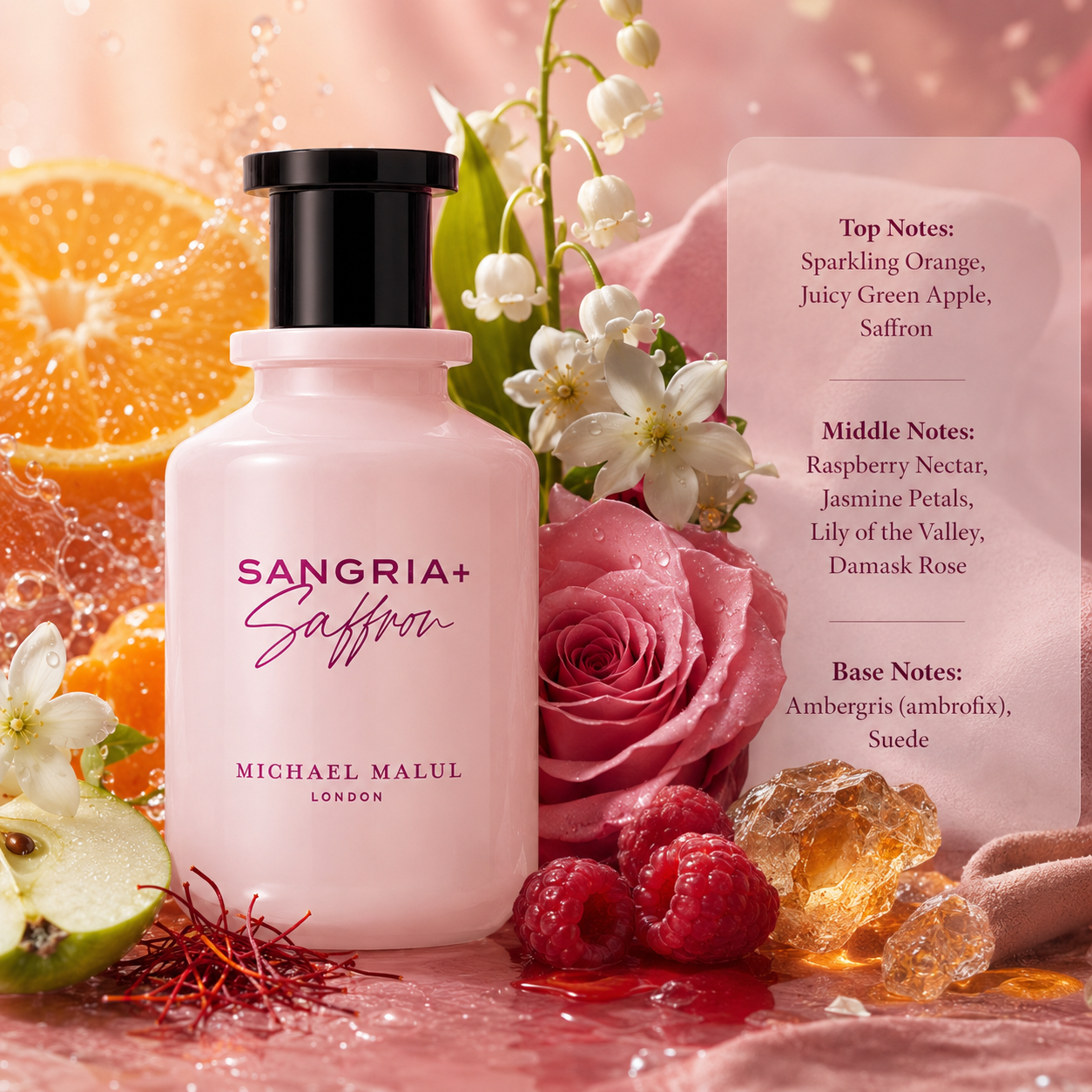 Michael Malul Sangria+Saffron Eau de Parfum for Women 3.4 Ounce