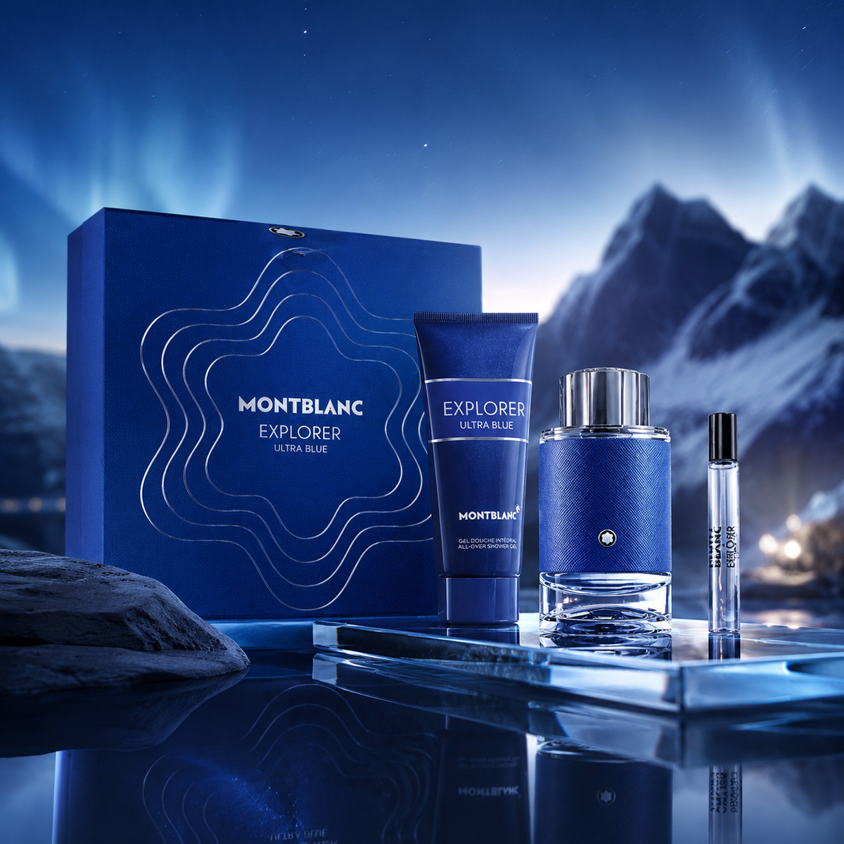 Mont Blanc Explorer Ultra Blue 3-Piece Gift Set for Men