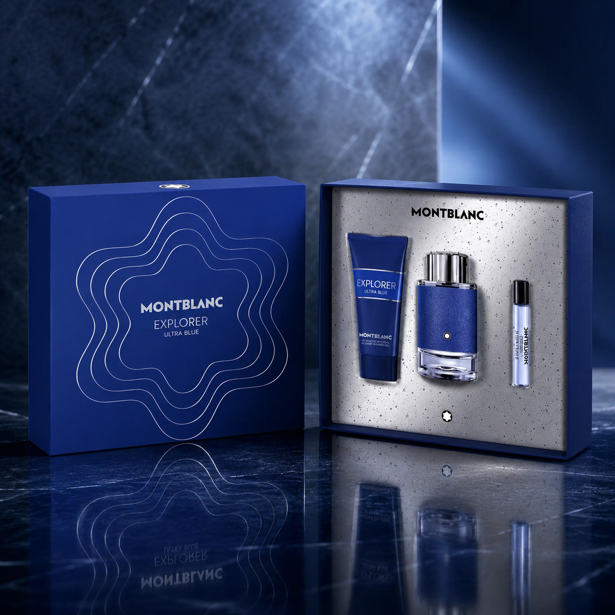 Mont Blanc Explorer Ultra Blue 3-Piece Gift Set for Men