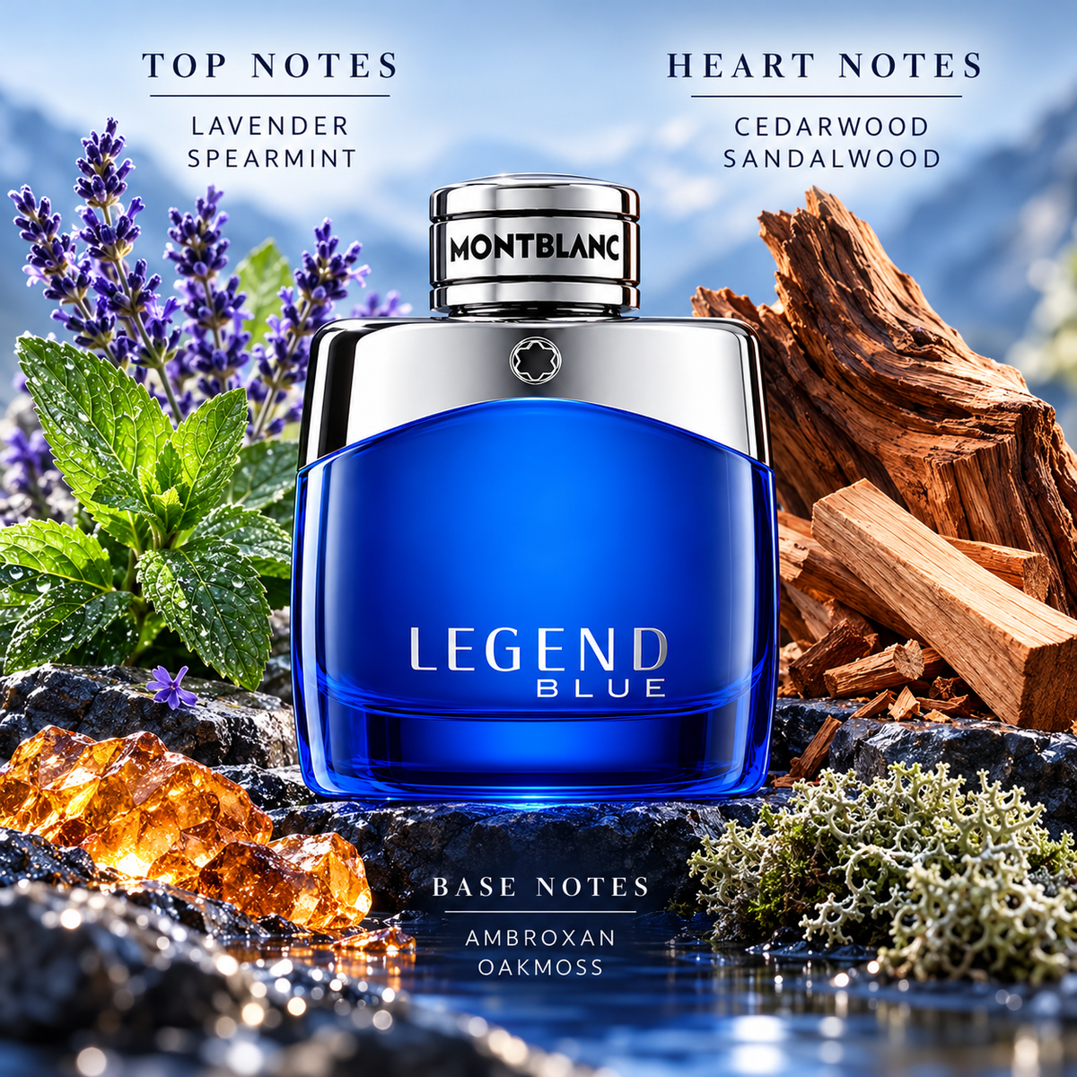 Mont Blanc Legend Blue Eau de Parfum for Men 3.3 Ounce