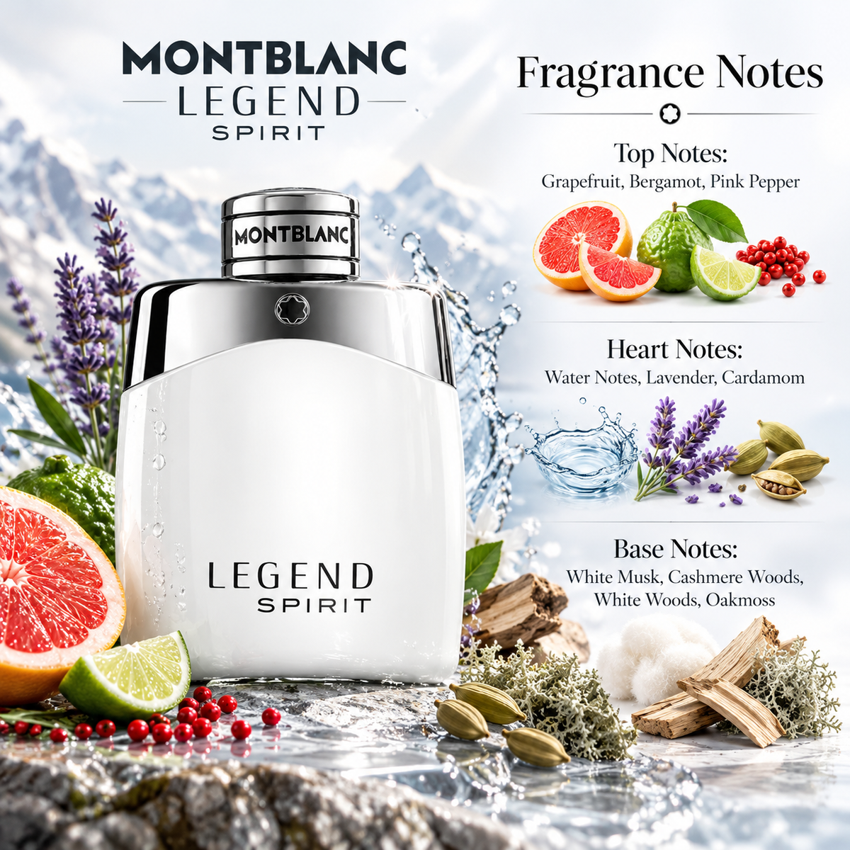 Mont Blanc Legend Spirit Eau de Toilette for Men 3.3 Ounce