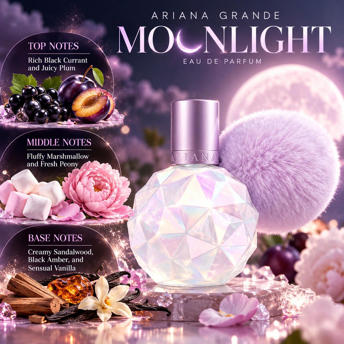 Ariana Grande Moonlight Eau de Parfum for Women 3.4 Ounce