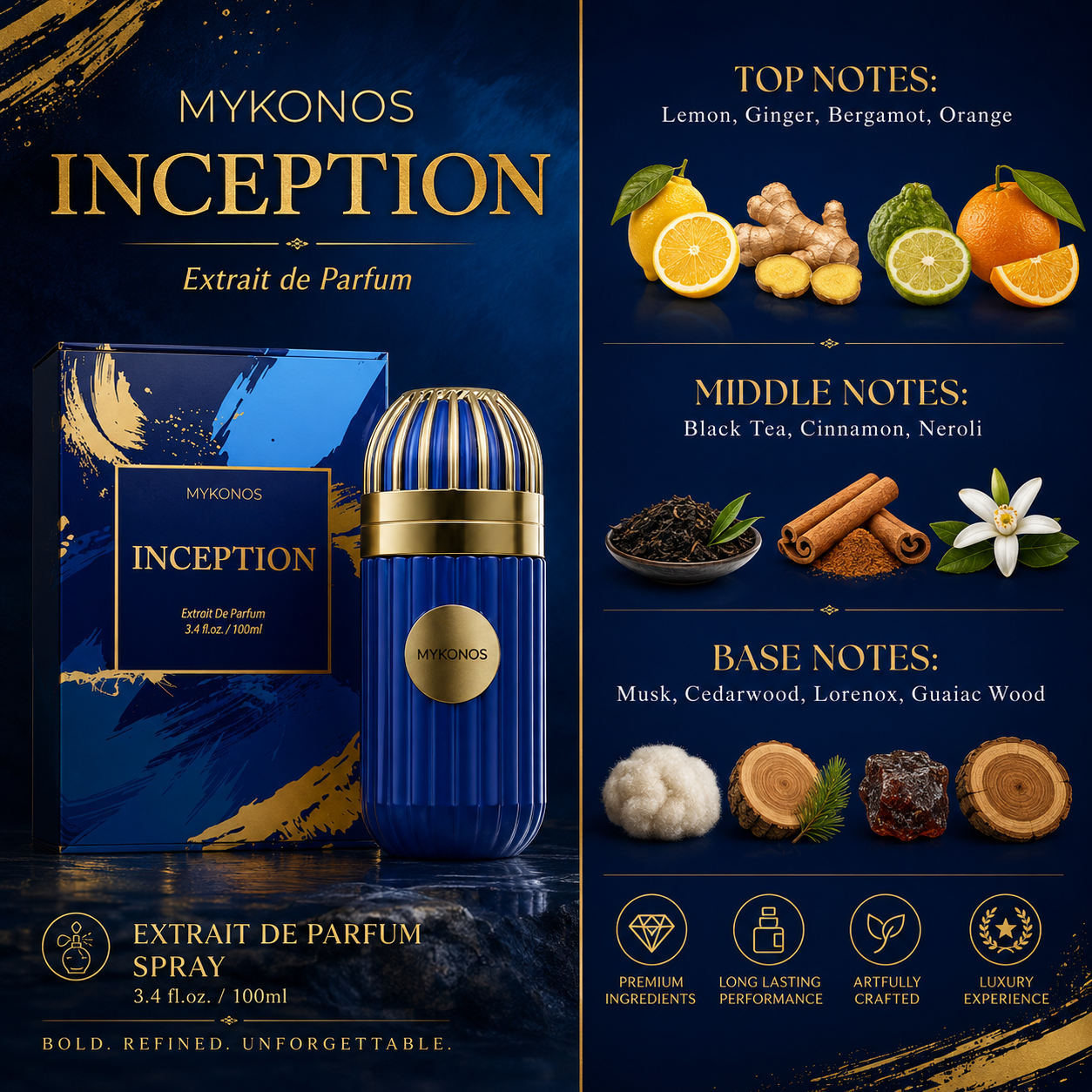 Mykonos Inception Extrait de Parfum for Unisex 3.4 Ounce