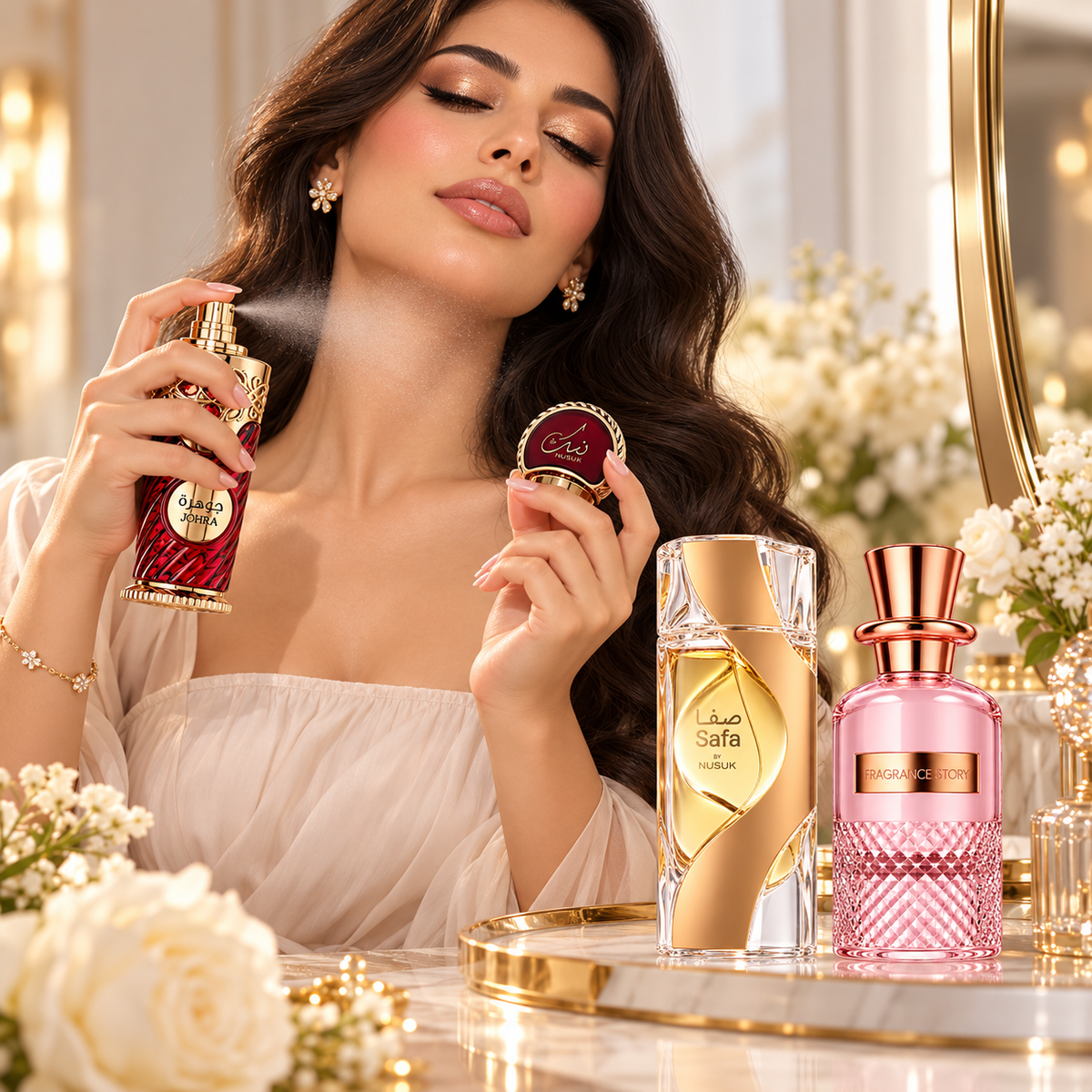 Nusuk Johra + Nusuk Safa + Fragrance Story The Must Pour Femme 3-Piece Fragrance Bundle for Women