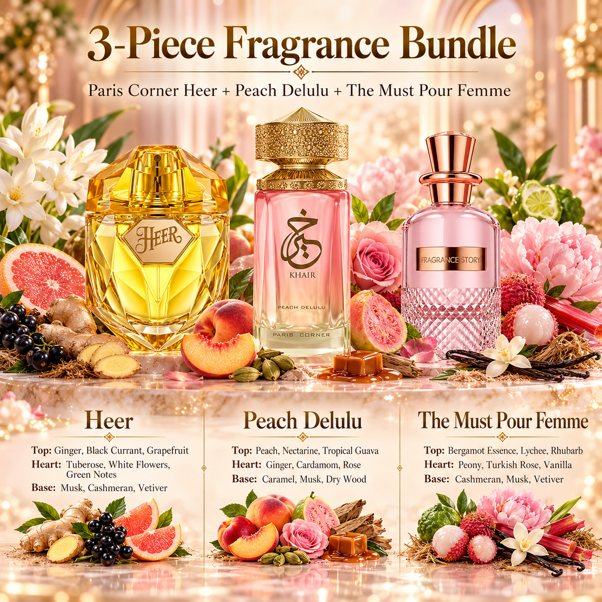 Paris Corner Heer & Peach Delulu Bundle for Women, image 4