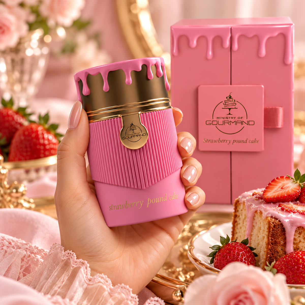 Paris Corner Ministry of Gourmand Strawberry Pound Cake Eau de Parfum for Women 3.4 Ounce