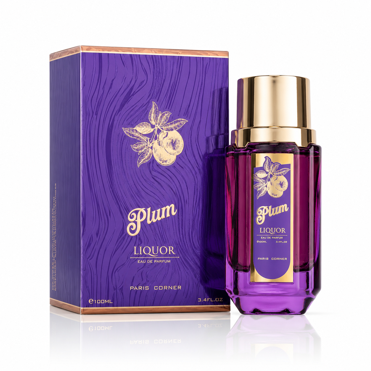 Paris Corner Plum Liquor Eau De Parfum Spray for Unisex, 3.4 Ounce