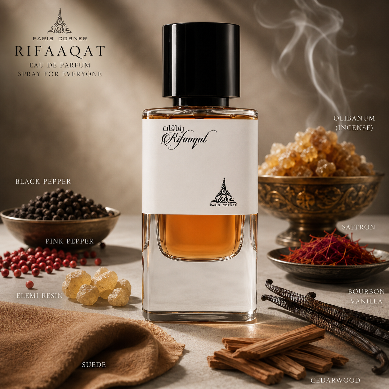 Paris Corner Rifaaqat Eau de Parfum Spray for Unisex 2.87 Ounce