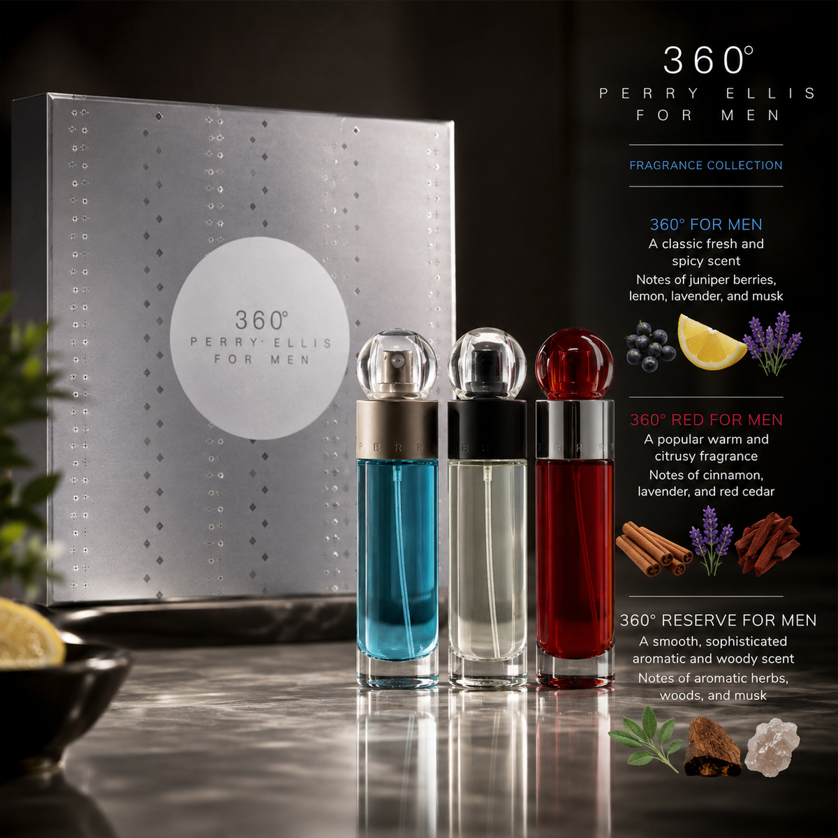 Perry Ellis 360 3-Piece Gift Set for Men