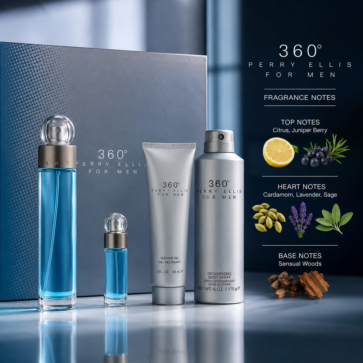 Perry Ellis 360 4-Piece Gift Set for Men