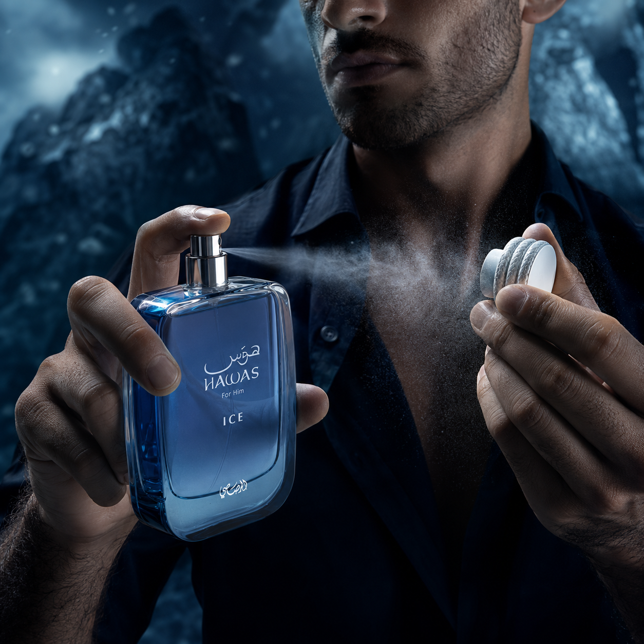 Rasasi Hawas Ice Eau de Parfum Spray for Men 3.4 Ounce