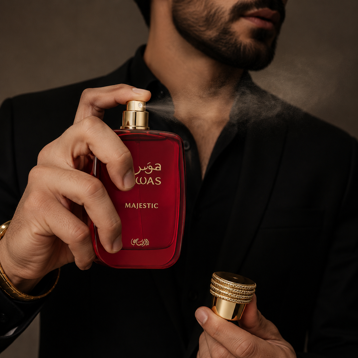 Rasasi Hawas Majestic fragrance notes with Sharp Citrus, Crushed Green Leaves, Floral Accords and Aromatic Accords