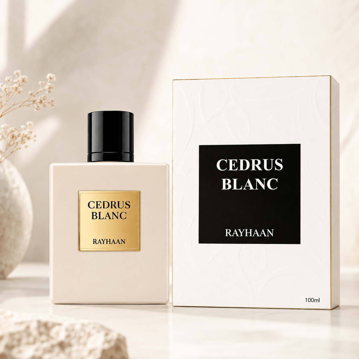 Rayhaan Cedrus Blanc Eau de Parfum Spray for Unisex, 3.4 Ounce