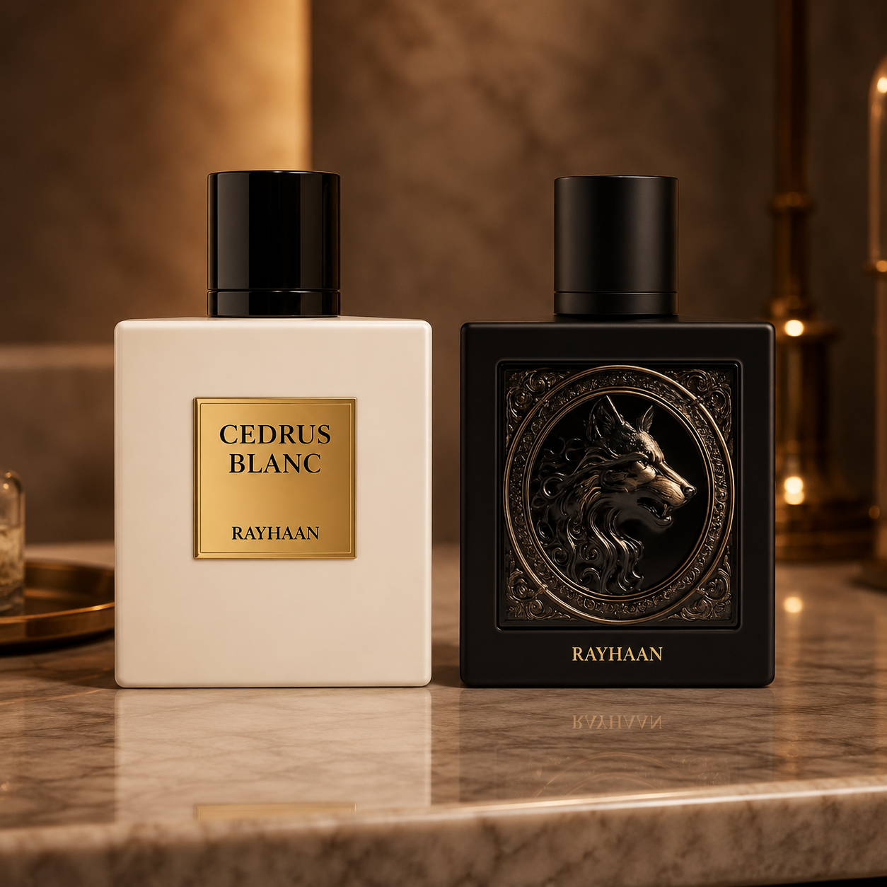 Rayhaan Cedrus Blanc & Rayhaan Wolf Fragrance Bundle for Unisex