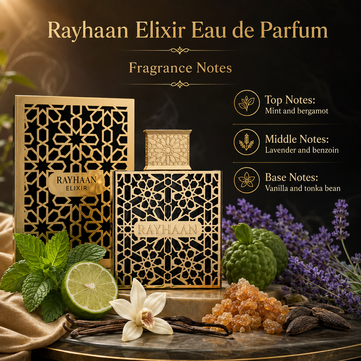 Rayhaan Elixir Eau de Parfum Spray for Unisex 3.4 Ounce