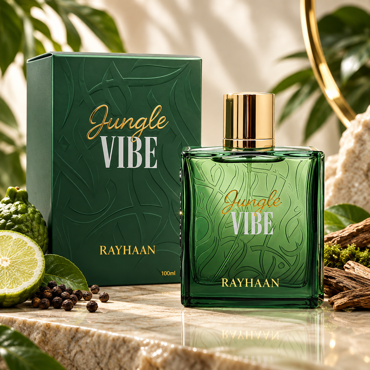 Rayhaan Jungle Vibe Eau de Parfum for Unisex, 3.4 Ounce